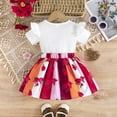 thumbnail image 4 of PMVFHDE Couverture de Réception avec Bandeau Fille Ensemble d'Été Mignon Sim Ple Moon Rose Manches Courtes T-Shirts + Jupe Rose Ensemble Deux Pièces Tenue d'Hiver Rouge, 18-24 Mois, 4 of 9