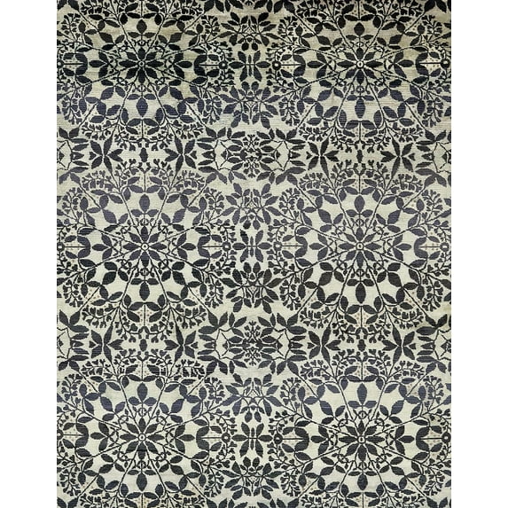 Ahgly Company Indoor Rectangle Abstract Pale Silver Gray Abstract Area Rugs, 6' x 9'