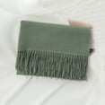 thumbnail image 2 of Cekizud Scarves for Men Solid Color Tassel Scarf Fashion Versatile Daily Wear Neck Wrap, 2 of 3