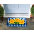 thumbnail image 3 of Evergreen Buffalo Check Daffodils Indoor Outdoor Natural Coir Doormat 1'4"x2'4" Yellow, 3 of 4