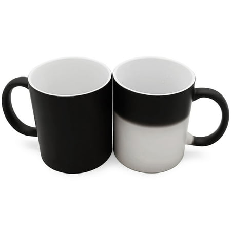 

Qomolangma 36pcs 11oz Ceramic Full Color Changing Sublimation Coffee Mug Blanks Black Matte
