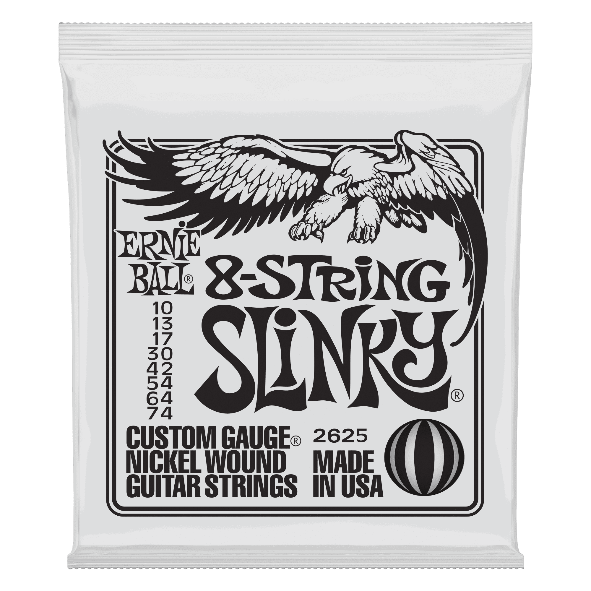 3 PACK Ernie Ball P02625 8-String Slinky Electric Nickel Wound