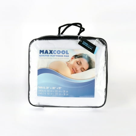 MaxCool Quilted Mattress Pad (TWIN XL Size), Hypoallergenic, Breathable, Soft, Moisture Wicking, White