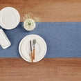 thumbnail image 3 of Solino Chemin de Table en Lin 90 Pouces de Long - Athena, 100 % Lin Pur Bleu Denim Chemin de Table 14 x 90 Pouces pour la Fête des Pères, Été, 3 of 6