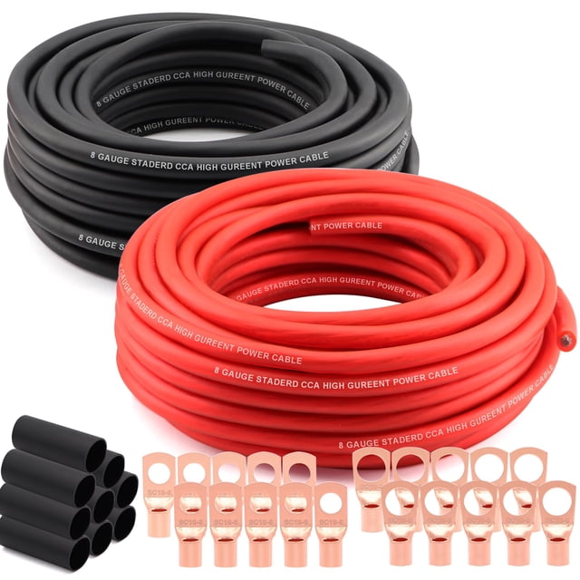Cable Tuijodaix calibre 8 (15,24 m cada uno, rojo/negro), CCA, cobre