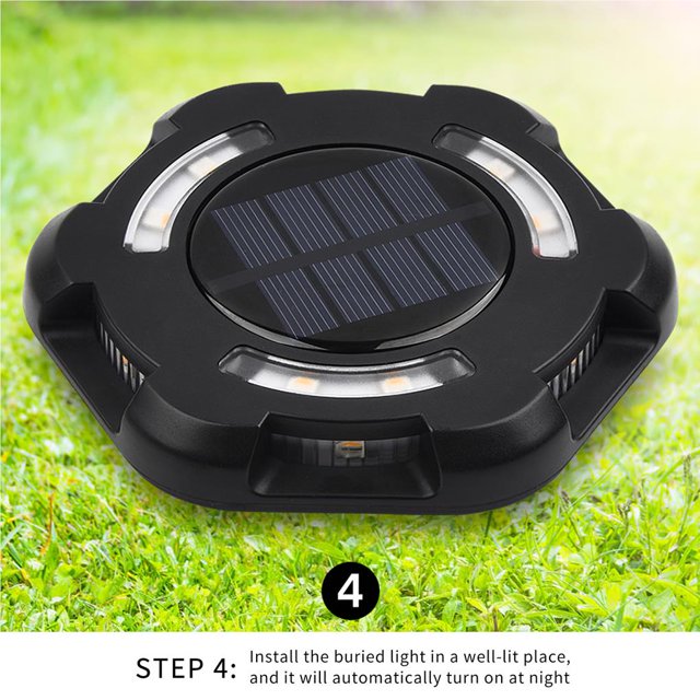Waterproof Solar Ground Lights Smart Solar Powered Ground Lights 600mAh Solar Lights IP65 Solar Disk Lights Portable Solar Garden Lights