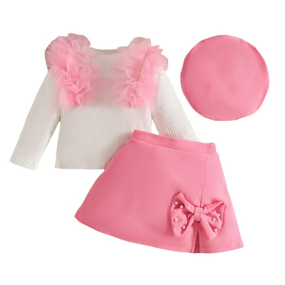 NIEWTR Toddler Baby Girl Fall Outfit Contrast Color Long Sleeve Sweatshirts Stretch Jogger Pants Clothes Set Winter Toddler Girl Outfit For 1t 2t 3t 4t 5t 6t,2-3 Years