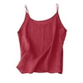 thumbnail image 4 of Tank Tops For Women Cotton Linen Camisole Tops For Spaghetti Strap Loose Fit Tank Top Summer Casual Sleeveless Shirts Camisole Tops For Women, 4 of 6