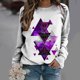 thumbnail image 2 of Camisas informales de manga larga para mujer, sudadera de cuello redondo con estampado de rombos geométricos, jersey de cuello redondo, Tops tipo túnica holgados Pompotops FGAJ1197, 2 of 6