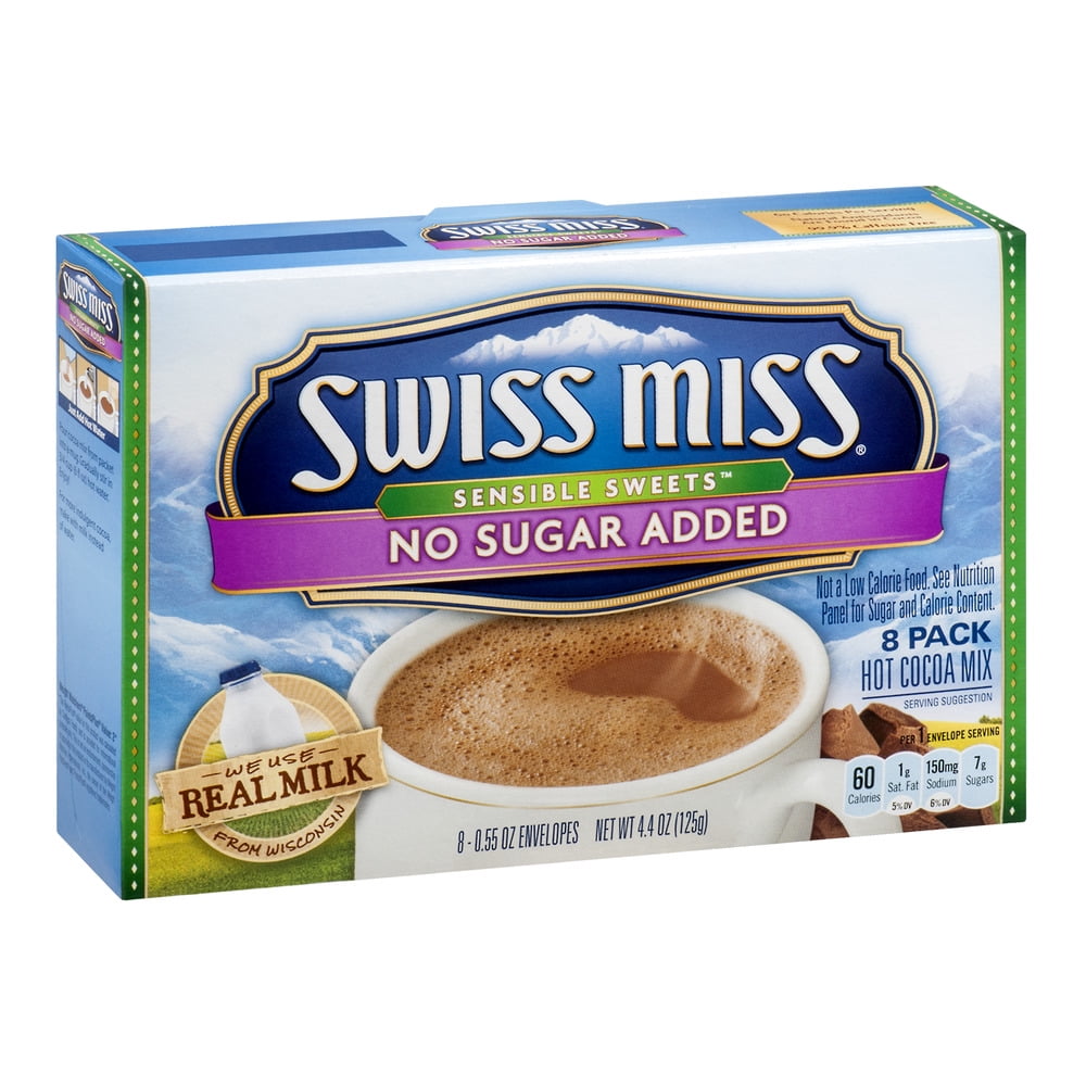 Swiss Miss Sensible Sweets No Sugar Added Hot Cocoa Mix, 8 Count 4.4 oz