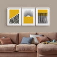 thumbnail image 5 of PixonSign Framed Wall Art Collage Print Gallery Set Yellow Black Paint Stroke and Polygon Color Block Variety Abstract Shapes Illustrations Modern for Living Room, Bedroom, Office - 12"x16"x3 WHITE, 5 of 6