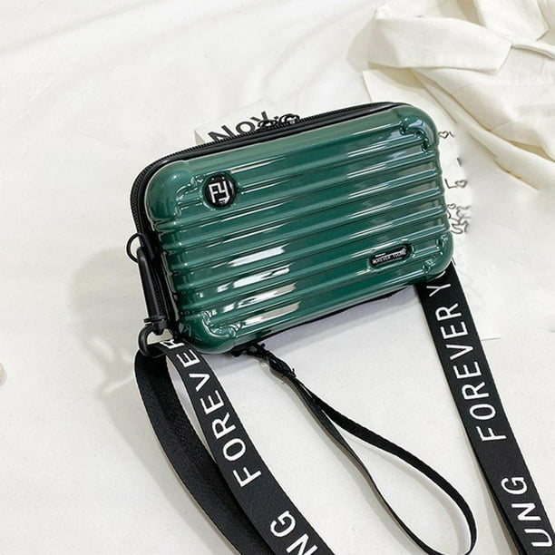 Crossbody Bags Hard Shell Cosmetic Bag Travel Purse Portable Suitcase Handbag Mini Suitcase Bag for Biking Camping Walking Traveling Outdoor green Walmart