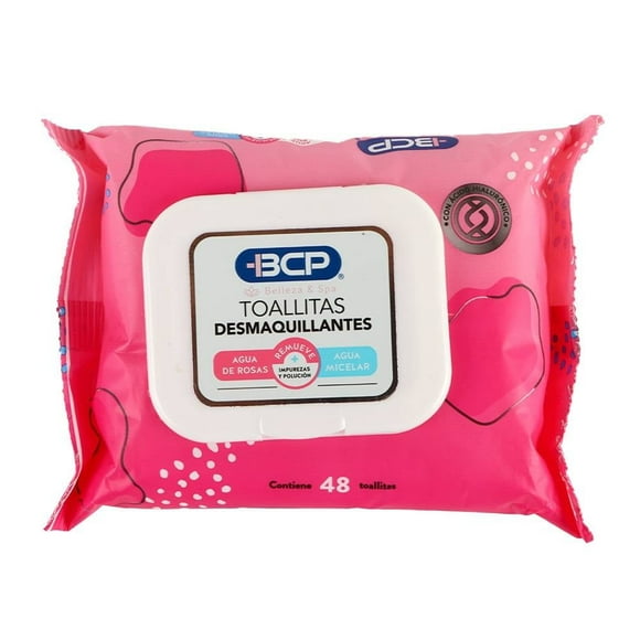 Toallas Húmedas Prichos BCP Desmaquillantes 48 Piezas Empaque Rosa
