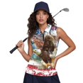 thumbnail image 6 of HUIACONG Bald Eagle Flag Print Half Zip Women's Sleeveless Golf Shirt, Elastic Sleeveless Golf Shirts Quick Dry Stretchy for Tennis Sports Outdoor, 6 of 7
