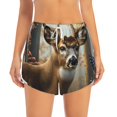 thumbnail image 2 of Daiia American Wildlife Deer Forest Pattern Women's 2 in 1 Running Shorts - Lightweight Athletic Workout Gym Yoga Shorts Liner with Phone Pockets-Medium, 2 of 7