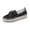Black, variant on XIMIN Women's Platform Rhinestones Glitter Slip On Sneakers Cute Bowknot Flat Walking Loafers Comfy Breathe Canvas Hand-Stitching Platform Casual Fashion Dress Shoes