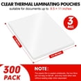 thumbnail image 2 of Láminas laminadoras RAZCC, paquete de 300 unidades, transparentes, térmicas, 9 x 29 cm, 3 mil, 2 of 7