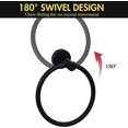 thumbnail image 3 of Matte Black Towel Ring for Bathroom Stainless Steel Rustproof Modern Hand Towel Holder Hangers Round Wall Mount Bath Hardware Set with Installation Accessories and Instructions, 3 of 7