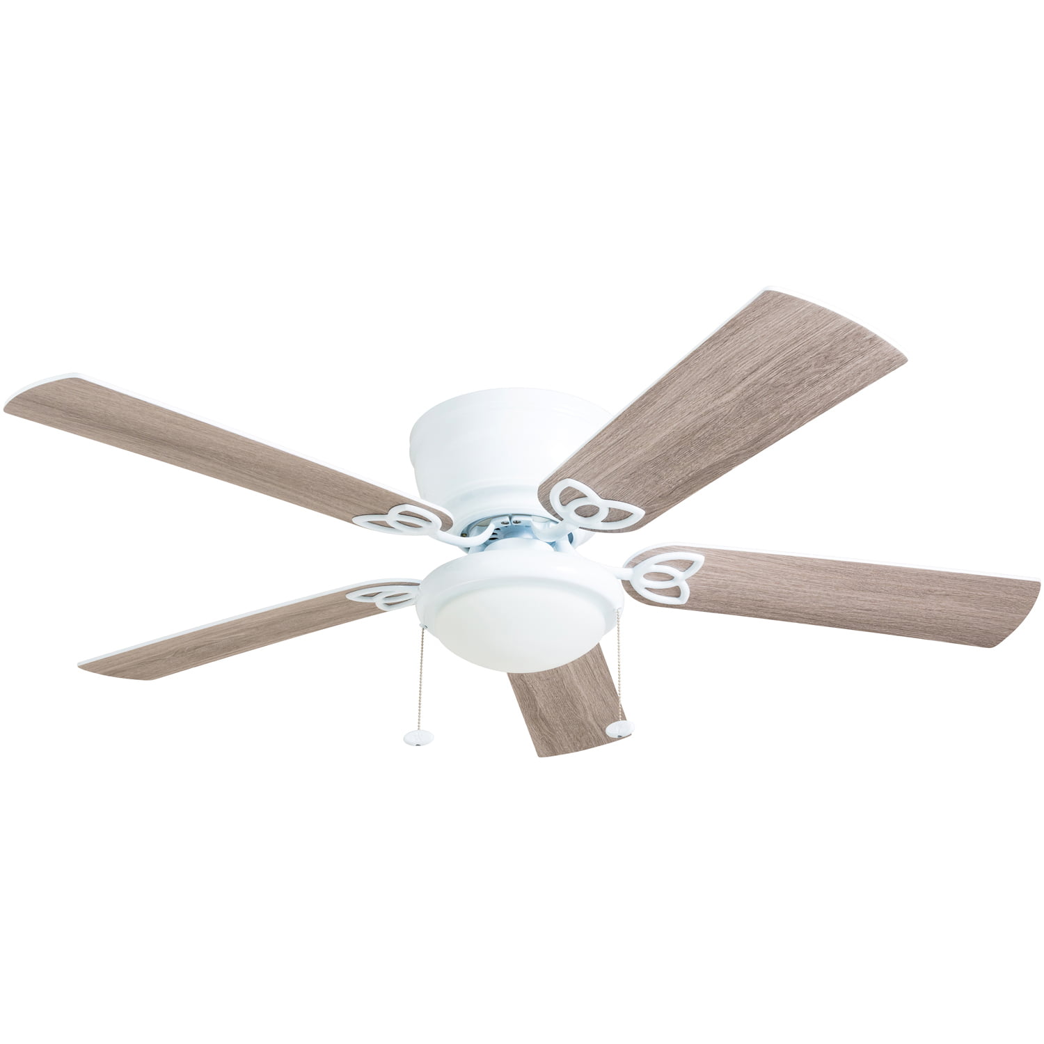 5 Blade Indoor Ceiling Fan With Light, 52 White Ceiling Fan