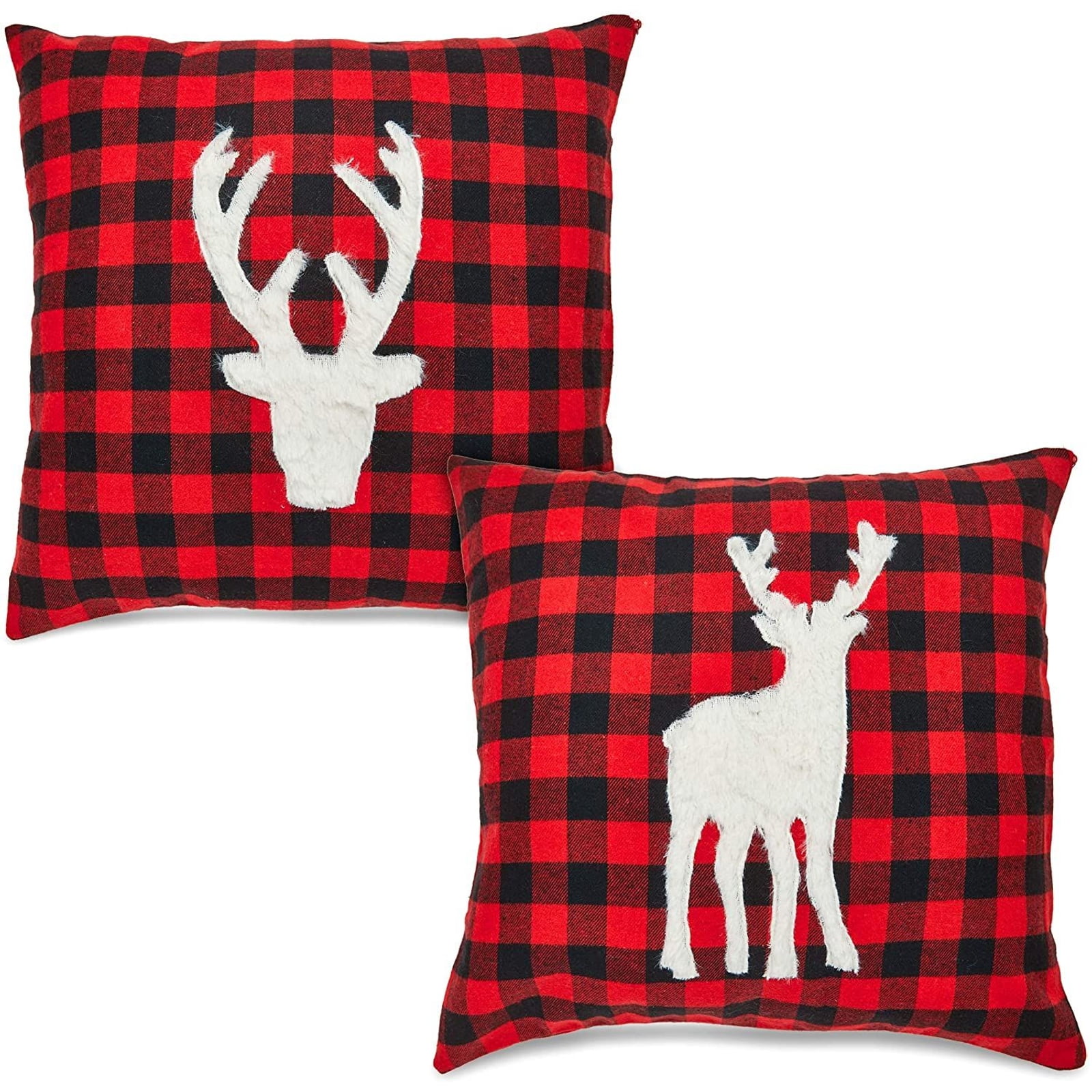 RED CHRISTMAS PILLOWS Red Decorative Throw Pillows Deer Red Holiday Throw Pillow Covers Reindeer Christmas Pillow Covers home decor