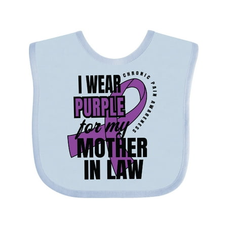 

Inktastic Chronic Pain I Wear Purple For My Mother in Law Gift Baby Boy or Baby Girl Bib