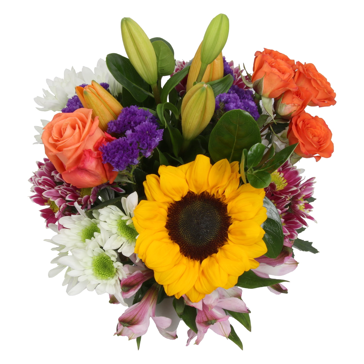 Mixed Flower Bouquet Large with Vase, Colors May Vary