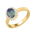 thumbnail image 2 of Gold Over Sterling Silver with Mystic Topaz and White Topaz Halo Ring, 2 of 3
