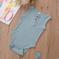 thumbnail image 3 of Douhoow Newborn Baby Sleeveless Romper Summer Infant Solid Color Ribbed O Neck Cotton Jumpsuit, 3 of 5