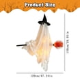 thumbnail image 4 of Hanging Ghost Decor,Hanging Ghost Halloween Decorations Outdoor,Light-Up Flying Ghost on Broomstick with Witch Hat,Witch Broom,Spooky Cute Outdoor Halloween Decorations for Front Porch Yard Tree, 4 of 4