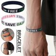 thumbnail image 3 of Free Palestine Silicone wrist band / bracelet Palestinian flag PLO Gaza, Free PP, 3 of 4