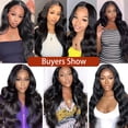 thumbnail image 6 of Body Wavy Clip ins Hair Extensions Brazilian Human Hair, 1B Natural Color Body Wave Clip in Remy Human Hair Extensions for Women Soft and Easy to Wear 7Pcs, 6 of 6