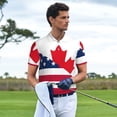 thumbnail image 3 of Fotbe USA Canada Flag Camiseta Polo de Golf para Hombre con Estampado – Camisa Deportiva Transpirable con Cuello Abotonado-X-Large, 3 of 6