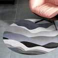 thumbnail image 4 of Gray Black White Gradient Abstract Round Carpet Circle Rug Outdoor Patio Area Rug Washable Large Area Rugs Hallway Room Decor Fitness Mats, 4 of 8