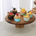 thumbnail image 6 of Wood Cake Stand Cheese Board Snack Tray Platter Cupcake Holder Multifunctional Round for Wedding Anniversaries Birthday Celebration Table , 30cm, 6 of 7
