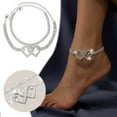 thumbnail image 2 of Hearth & Gear Personality Double Heart Anklets For Women Layer Foot Bracelet Anklets Shining Rhinestone Chain Anklet For Women Girls Matching Rings Matching Rings Dinosaur Anklets Men's Bracelet, 2 of 7