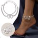 thumbnail image 3 of Tobilleras con doble corazón para mujer, tobilleras con cadena brillante de strass para mujer y niña, 3 of 8