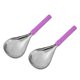 thumbnail image 2 of 2 cucharas para hielo raspado de acero inoxidable con borde dentado para batidos. Herramienta fácil de usar. Mango morado, 2 of 9