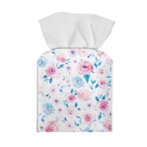 ZUXONGSY Flower Square Tissue Box Covers PU Leather Household Tissue Holder Decorative Square Tissue Box Cover Stylish Paper Towel Box Cover for Women Gifts for Mom