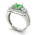 thumbnail image 2 of 2.16 ctw 3 Stone Anniversary Ring for Women | Round Cut Simulated Green Diamond | Hyperallergenic Solid 14K White Gold, 2 of 5