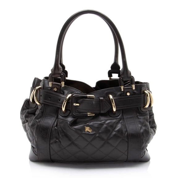 Pre-Owned Burberry Quilted Leather Beaton Satchel