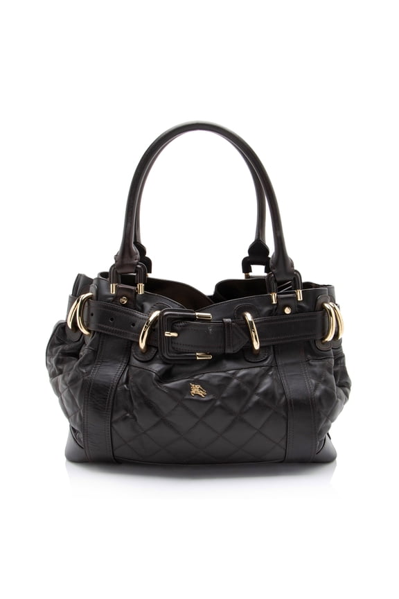 Pre-Owned Burberry Quilted Leather Beaton Satchel