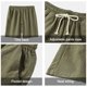 thumbnail image 3 of Pantalones cortos clásicos de lino para hombre, cintura elástica, verano, playa, tablero ligero, ajuste delgado con bolsillos, 3 of 6