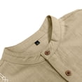 thumbnail image 6 of Long Sleeve Shirts for Men, Men's Button Down Long Sleeve Shirts Shirts Beach Casual Regular Fit Band Collar Shirts Men, 6 of 7