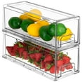 thumbnail image 6 of Sorbus Fridge Drawers, Clear Stackable Pull Out Refrigerator Organizer Bins - Food Storage Containers for Kitchen, Refrigerator, Freezer, Vanity & Fridge Organization and Storage, 4 Pack, Small Wide, 6 of 7
