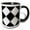 Black/White, variant on 3drose, Seamless Abstract Black and White Geometrical Dot Pattern Background, 11oz Two-tone Green Mug