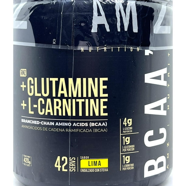 l carnitina y aminoacidos BCAA's Glutamina + L- Carnitina 420 gr Lima AMZ 42 serv AMZ  AMZBCAASGLUTACARNITLIMA