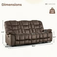 thumbnail image 2 of Ebello 88" 3-Seater Manual Reclining Sofa, Soft Fabric Recliner Couch with Padded Headrest & Armrests, Overstuffed Recliner for Living Room, Brown, 2 of 8