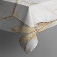 thumbnail image 4 of White Marble Gold Leaf Hexagon Pattern Rectangle Tablecloth 60"x102",Waterproof Polyester Rectangle Table Cloth, Wipeable Spillproof Polyester Tablecloth for Dining, Camping, Indoor and Outdoor, 4 of 6