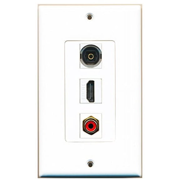 RiteAV - 1 Port HDMI 1 RCA Red 1 Toslink Wall Plate Decorative