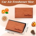 thumbnail image 2 of 4-piece set 4 scents car wooden fragrance set, wooden scent car odor eliminator, for sun visor clip car fragrance diffuser, includes amber pine cypress fragrance refills, clip included, 2 of 5